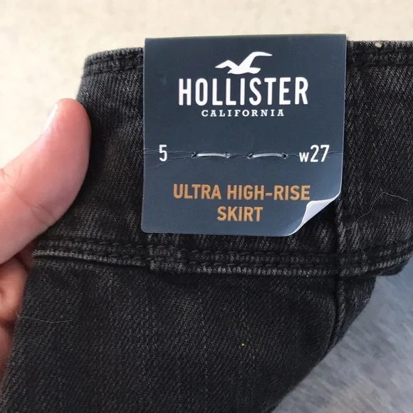 🌊 Hollister (NWT) 🌊Women’s Size 5/27 W…Ultra High Rise Black Denim Mini … - Picture 8 of 8